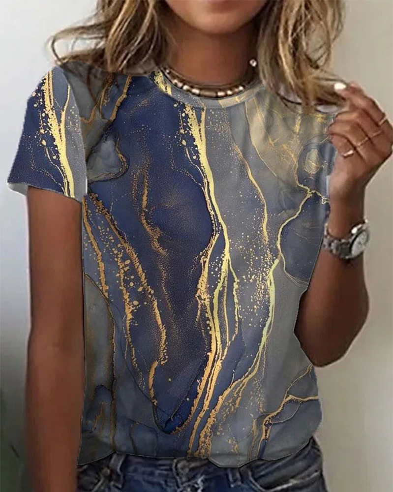 Vila | Eenvoudig bedrukt T-shirt met ronde hals