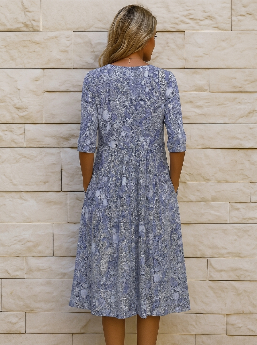 Livia | Midi-jurk met print en V-hals