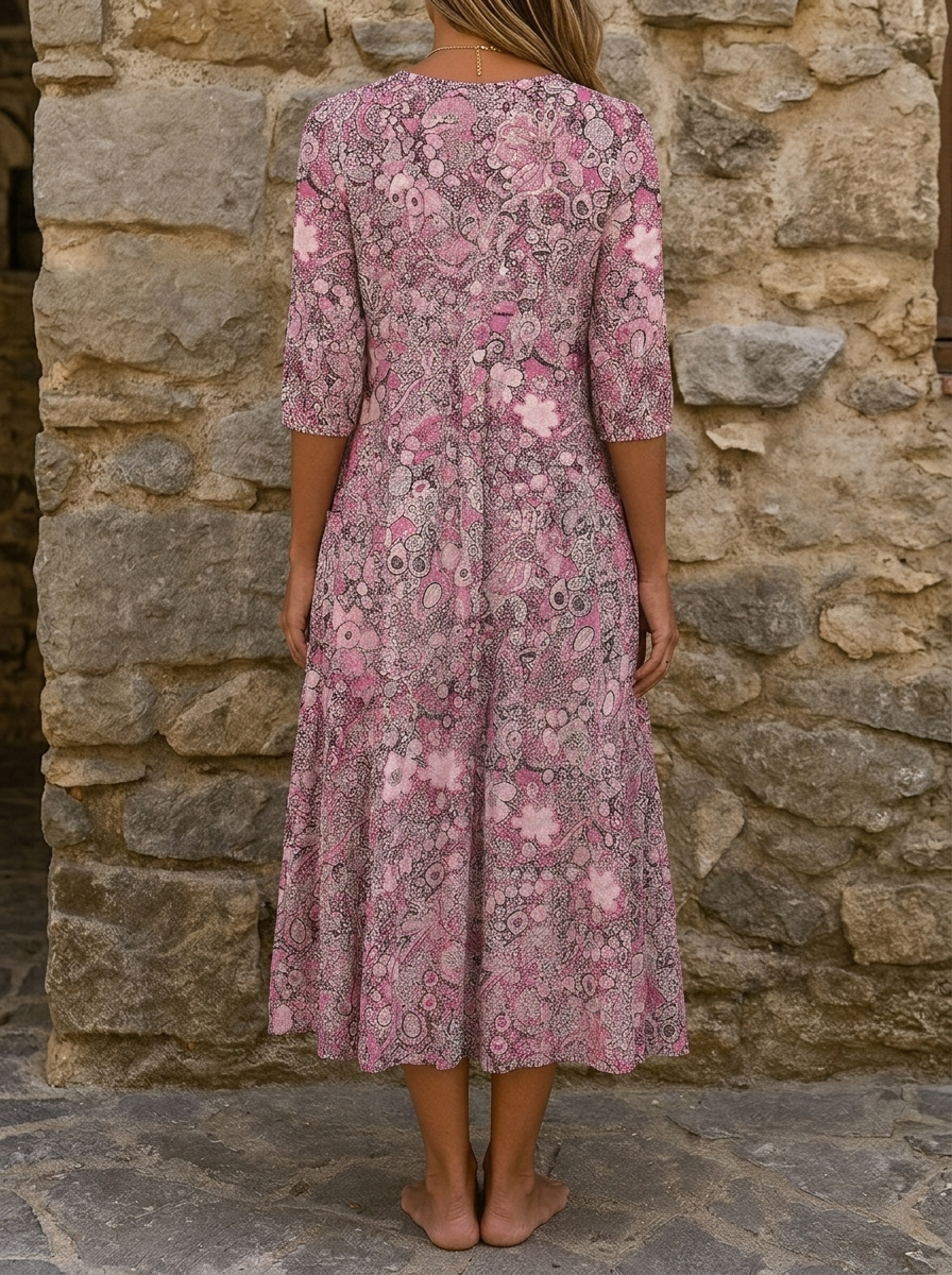 Livia | Midi-jurk met print en V-hals