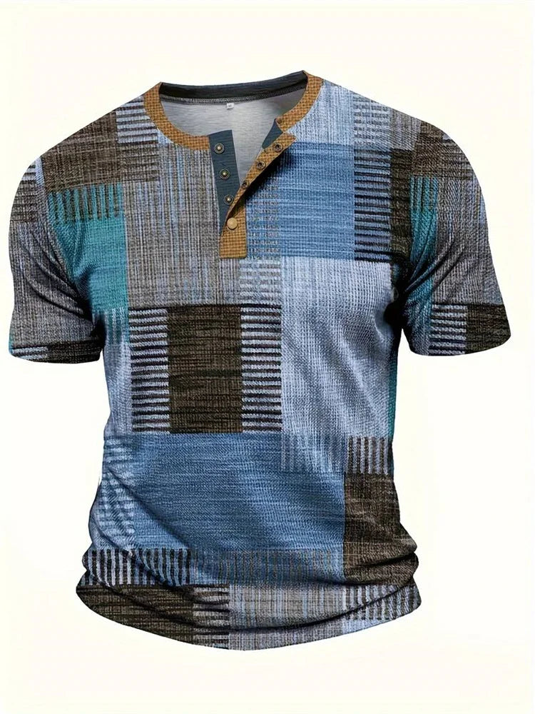 Benz | Kleurrijk Heren Shirt Met Korte Mouwen