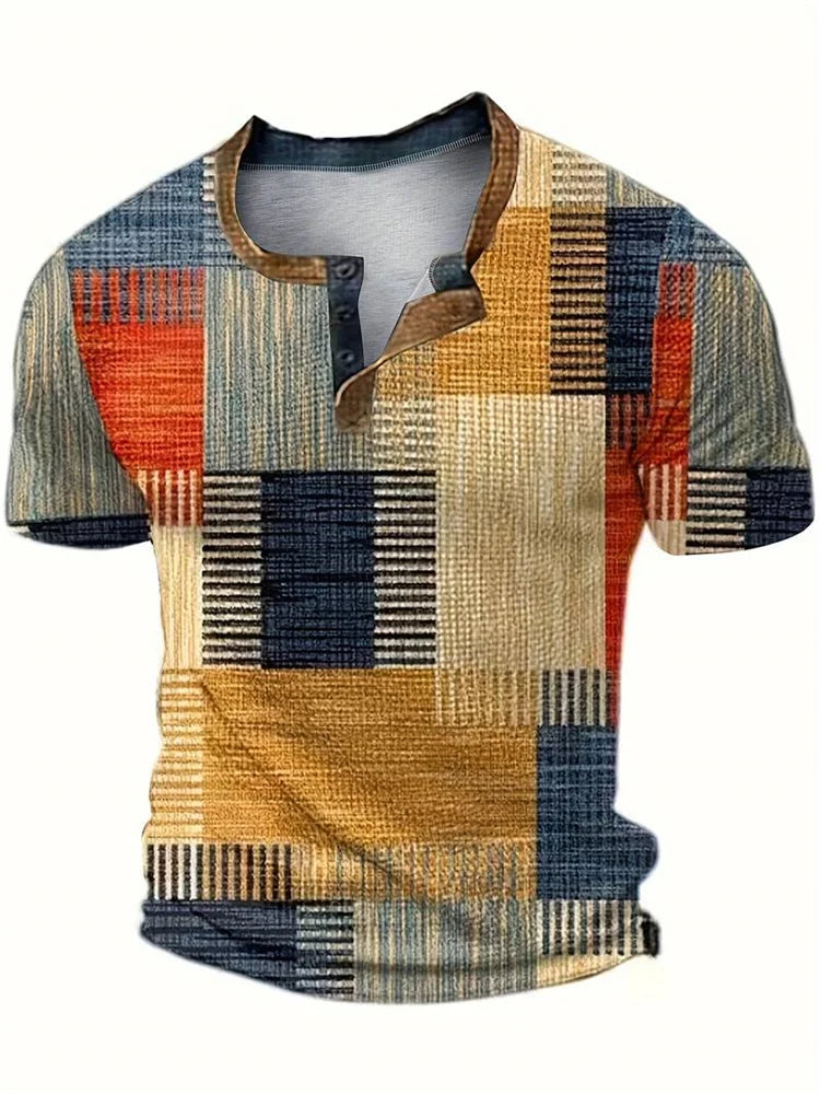 Benz | Kleurrijk Heren Shirt Met Korte Mouwen