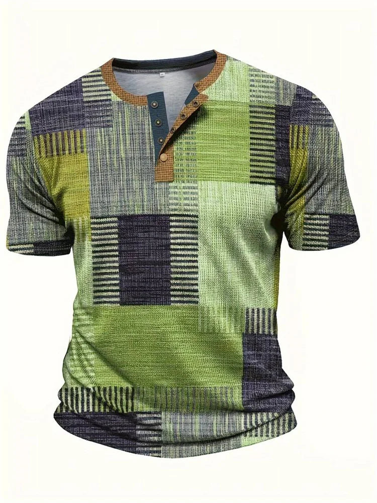 Benz  | Kleurrijk Heren Shirt Met Korte Mouwen
